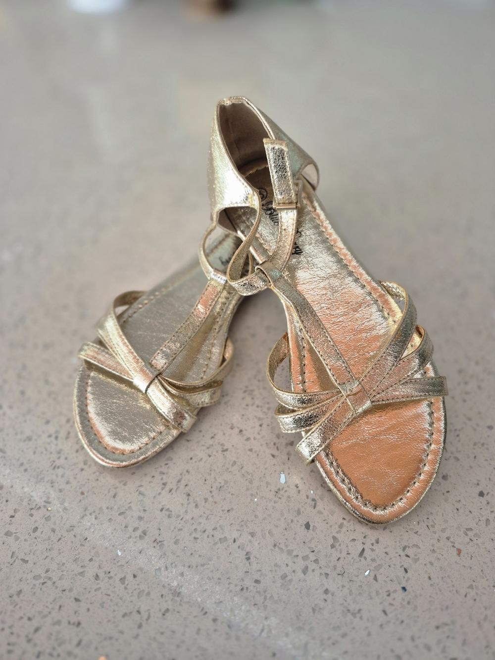 Metallic Gold Women’s Strappy Sandals